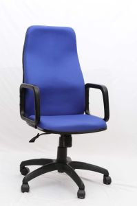 Blue Fabric Revolving High Back Office Chair