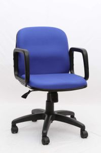 Blue Fabric Revolving Low Back Office Chair