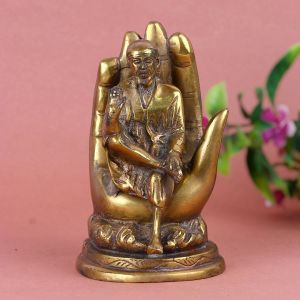 Carved Brass Sai Baba Murti