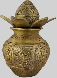 Brass Engraved Small Mangal Kalash
