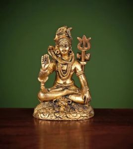 Carved Brass Lord Shiva Murti
