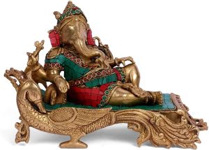 Designer Brass Ganesh Idol Statue