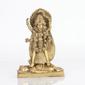 Golden Brass Kali Mata Statue