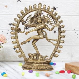 Golden Brass Natraj Statue