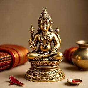 polished brass banke bihari statue