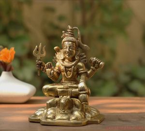 Polished Brass Small Lord Shiva Idol