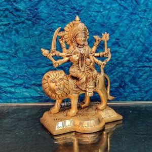 Pure Brass Sherawali Mata Statue