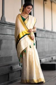 Ladies Designer Kerala Kasavu Saree