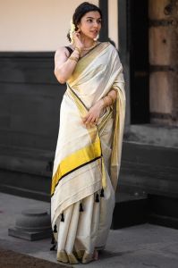Ladies Designer Kerala Kasavu Saree