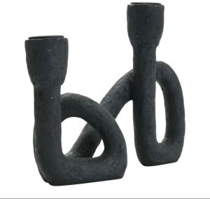 Black Powder Coated Aluminium Round Candle Holder