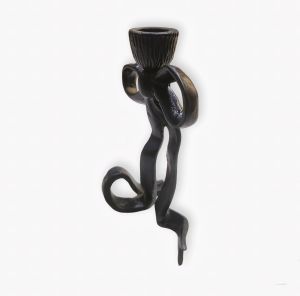 Black Powder Coated Aluminum Tie Candle Holder
