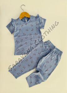 Girls Bunny Print Pajama Set