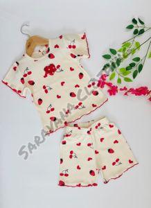 Girls Ivory Fruit Print Top & Shorts Set