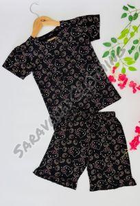 Girls Kitty Print T-shirt and Shorts Set