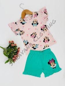 Girls Minnie Mouse Ruffle-Sleeve Short Set