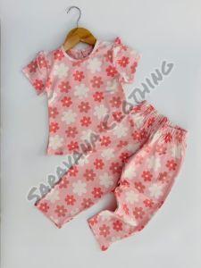 Girls Pink Daisy Pajama Set