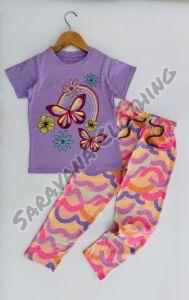 Girls Purple Butterfly & Rainbow Pajama Set
