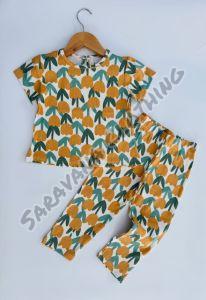 Girls Retro Floral Pajama Set