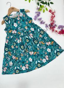 Girls Teal Ditsy Floral Sundress