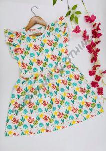 Girls Under the Sea Print Ruffled Dress