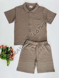 Kids Taupe Ribbed Co-ord Set