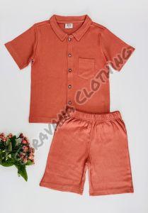Kids Terracotta Ribbed Co-ord Set