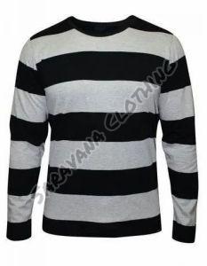 Mens Full Sleeve Striped T-shirt
