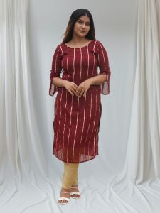 Maroon Gotapatti Georgette Ladies Kurti