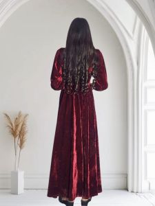 Maroon Velvet Ladies Dress