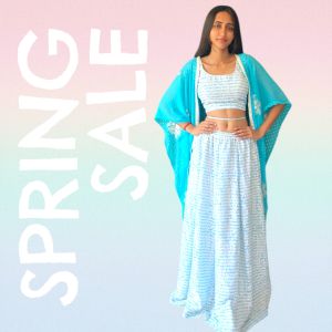 Blue Crepe Ladies Dress