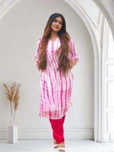 Pink Georgette Ladies Kurti