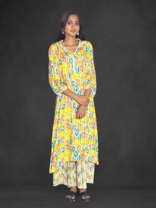 Printed Rayon Palazzo Kurti Set