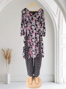 Rayon Printed Kurti Pant Set