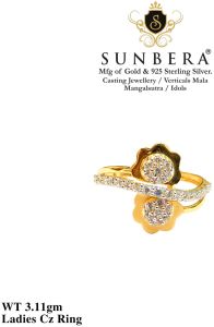 92% Gold Ladies Cz Ring