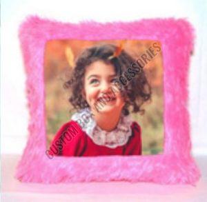 Photo Printed Square Pink Fur Sublimation Cushion