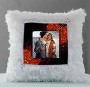 Photo Printed Square White Fur Sublimation Cushion