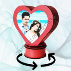 Red Plain Sublimation Heart Rotating Lamp