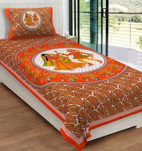 Cotton Printed Single Bed Sheet