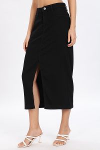 Ladies Black Stretchable Pencil Skirt