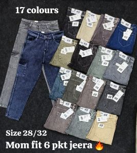 Unisex Multicolor Mom Fit Denim Jeans