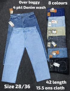 Unisex Multicolor Baggy Denim Jeans