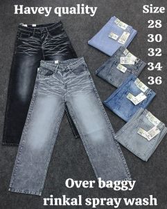 Unisex Faded Baggy Denim Jeans