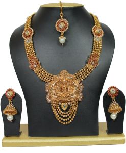 Imitation Golden Necklace Temple Jewellery Set