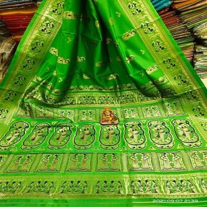 Zari Green Baluchari Silk Saree