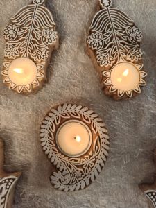 Wooden T Light Candle Holders