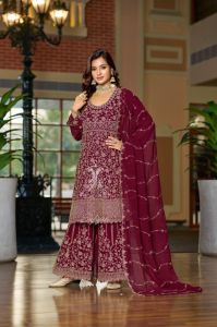 Ladies Party Wear Sharara Suit
