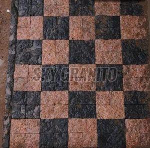 Rustic Checkerboard Granite Cobblestone Pavers