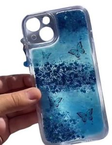 Butterfly Design Blue Resin Phone Case