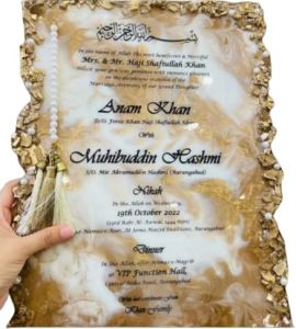 Customize Resin Wedding Invitation
