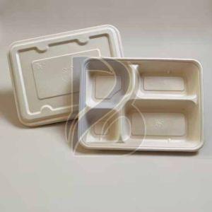 4 Compartment Eco Bagasse Plate